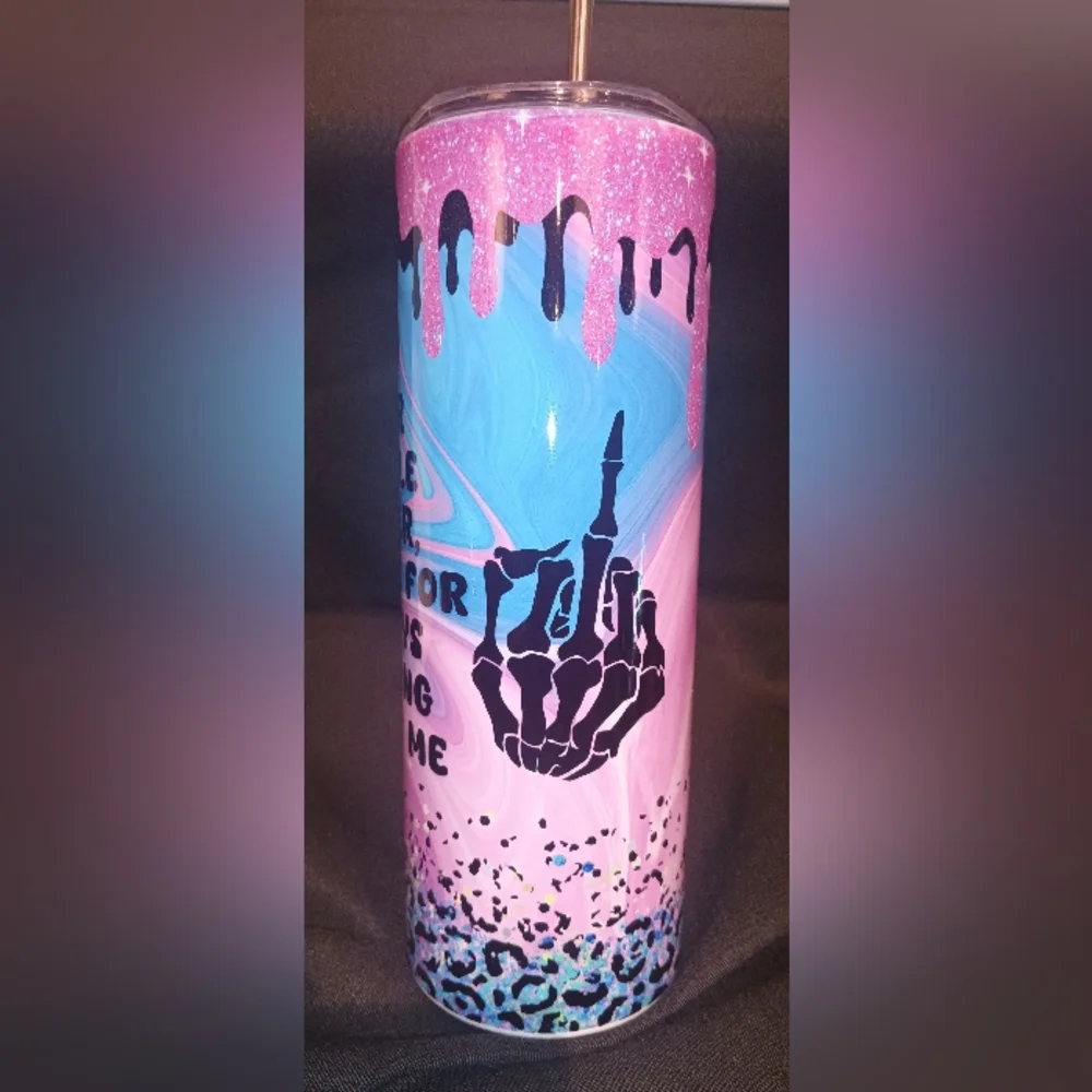 Middle finger 20oz Tumbler Handmade stainless steel - Picture 3 of 3